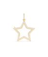 Diamond Star Glass Locket Charm 25mm solid gold star with diamond accents sparkling front