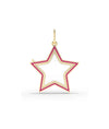 Enamel Star Glass Locket Charm 25mm solid gold star shape with colorful enamel accents