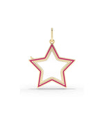 Enamel Star Glass Locket Charm 25mm solid gold star shape with colorful enamel accents