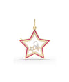 Enamel Star Glass Locket Charm Gold 25mm Memory