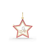 Enamel Star Glass Locket Charm Gold 25mm Memory