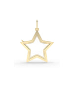 Solid Gold Star Glass Locket Charm Pendant 79e | Everyday 14K Gold Jewelry
