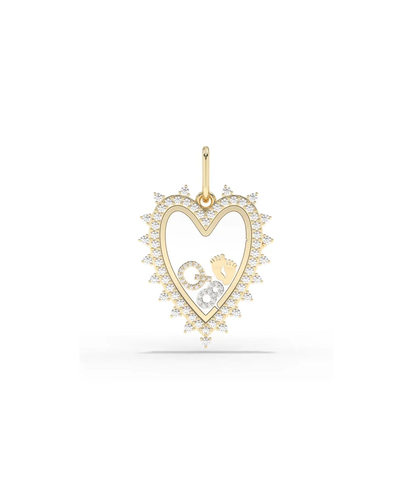 Heart Glass Locket 15mm personalized memory pendant heart shape frame with glass panels