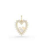 Heart Glass Locket 15mm personalized memory pendant heart shape frame with glass panels
