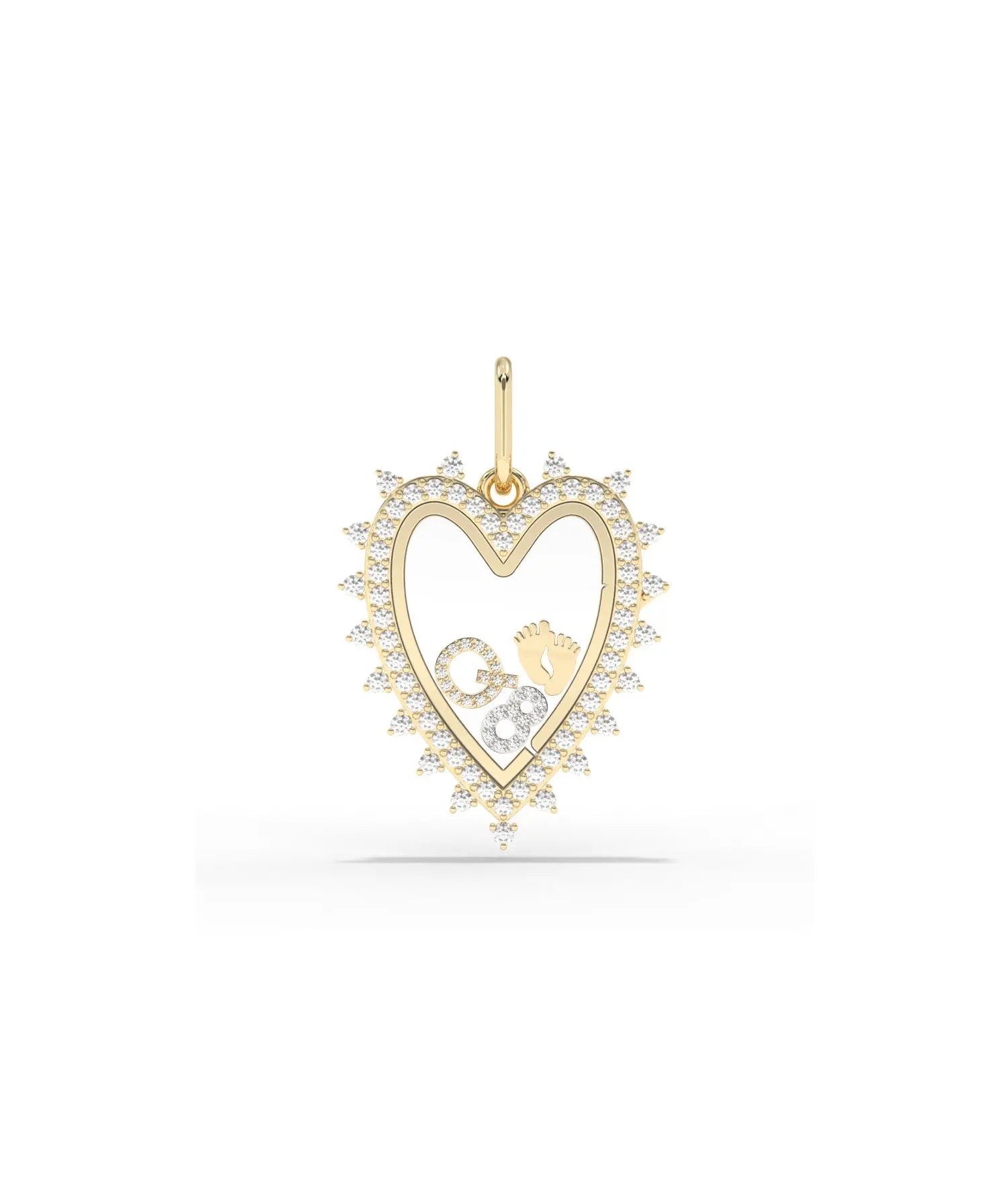 Heart Glass Locket 15mm personalized memory pendant heart shape frame with glass panels