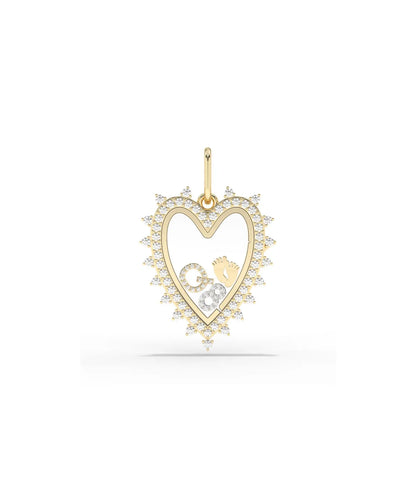 Heart Glass Locket 15mm personalized memory pendant heart shape frame with glass panels