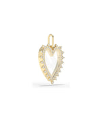 Heart shaped glass locket 15mm open showing interior space for personalized sliding charms
