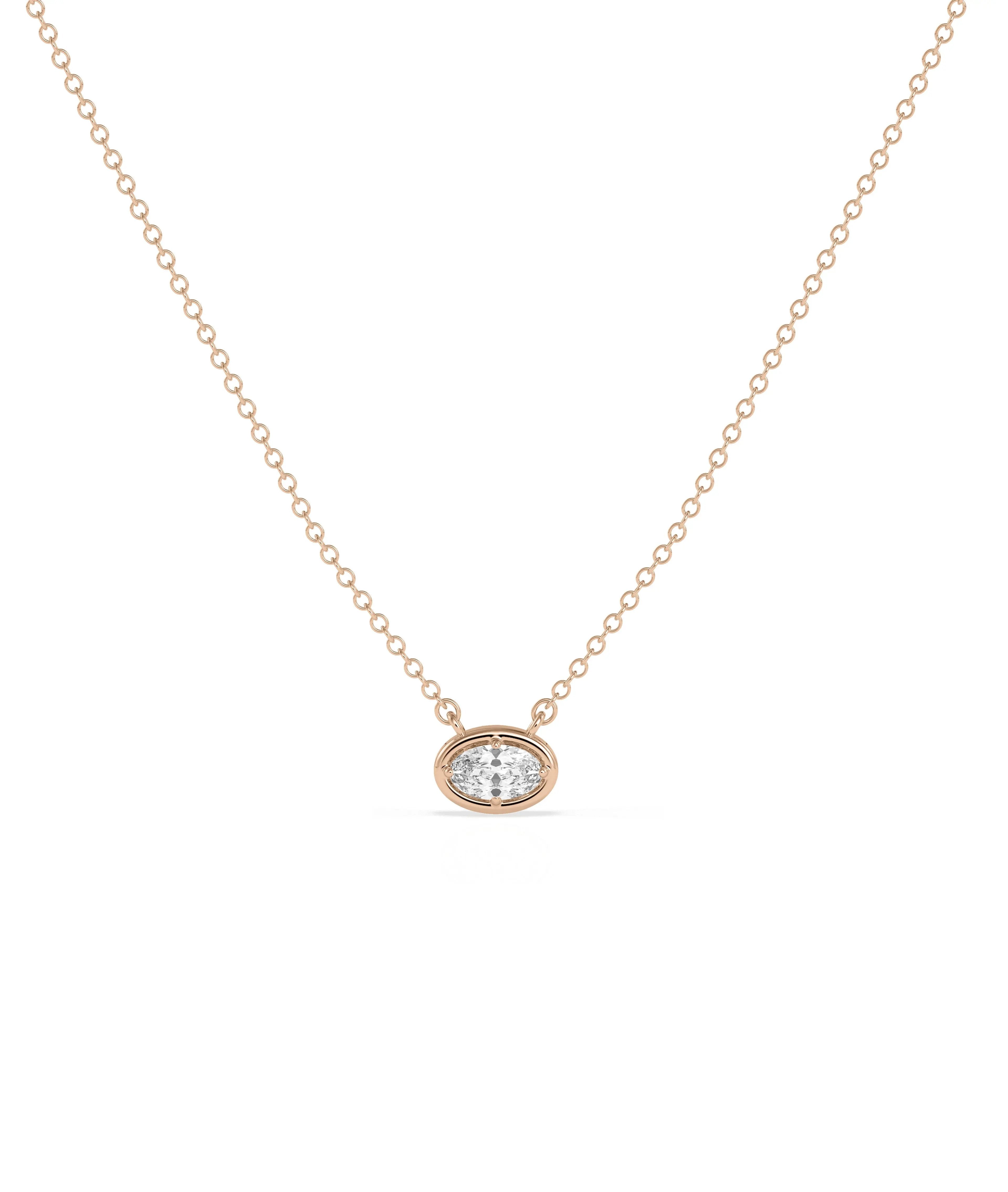 Solitaire Prong Set Bubble Gold Necklace