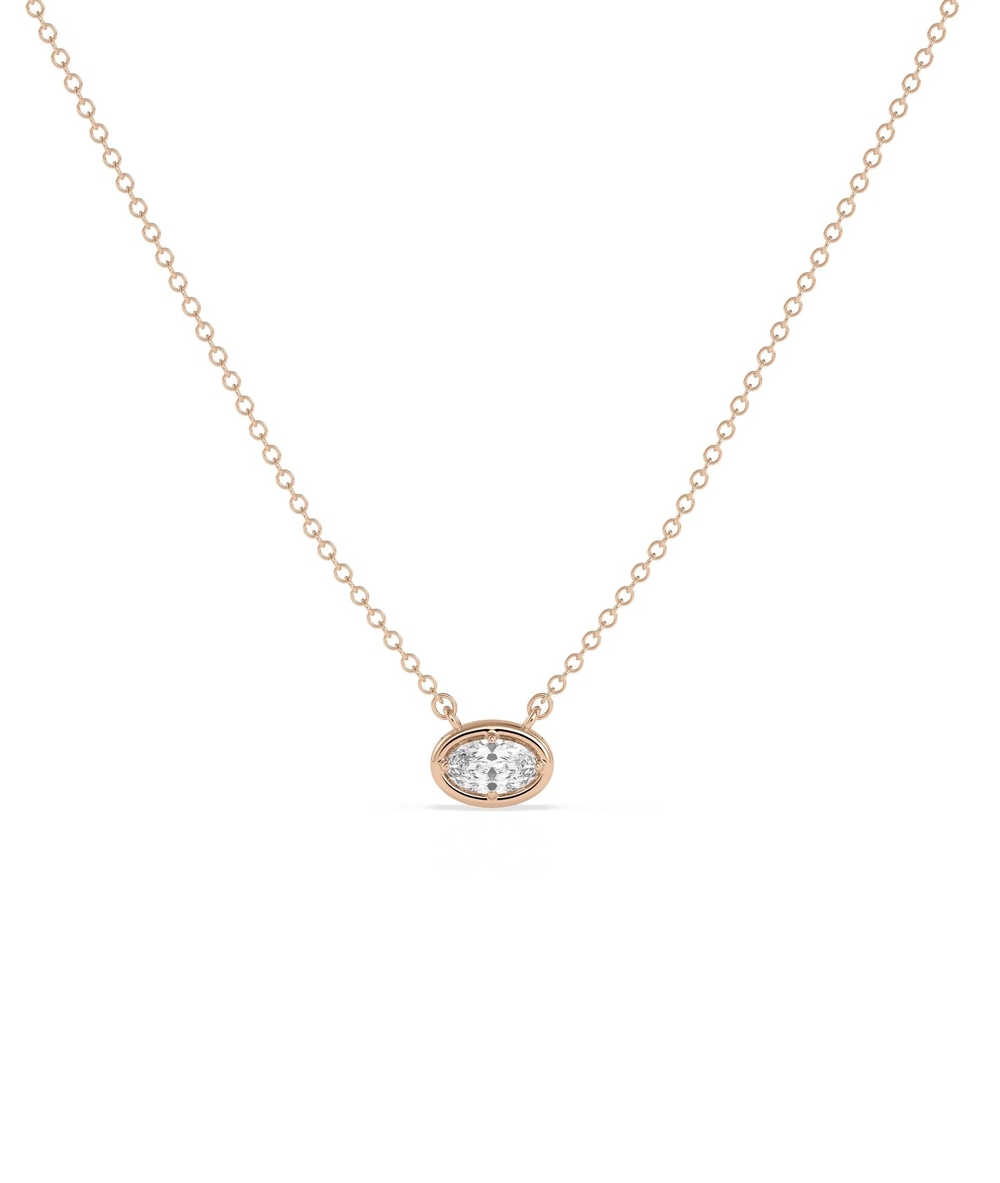 Solitaire Prong Set Bubble Gold Necklace