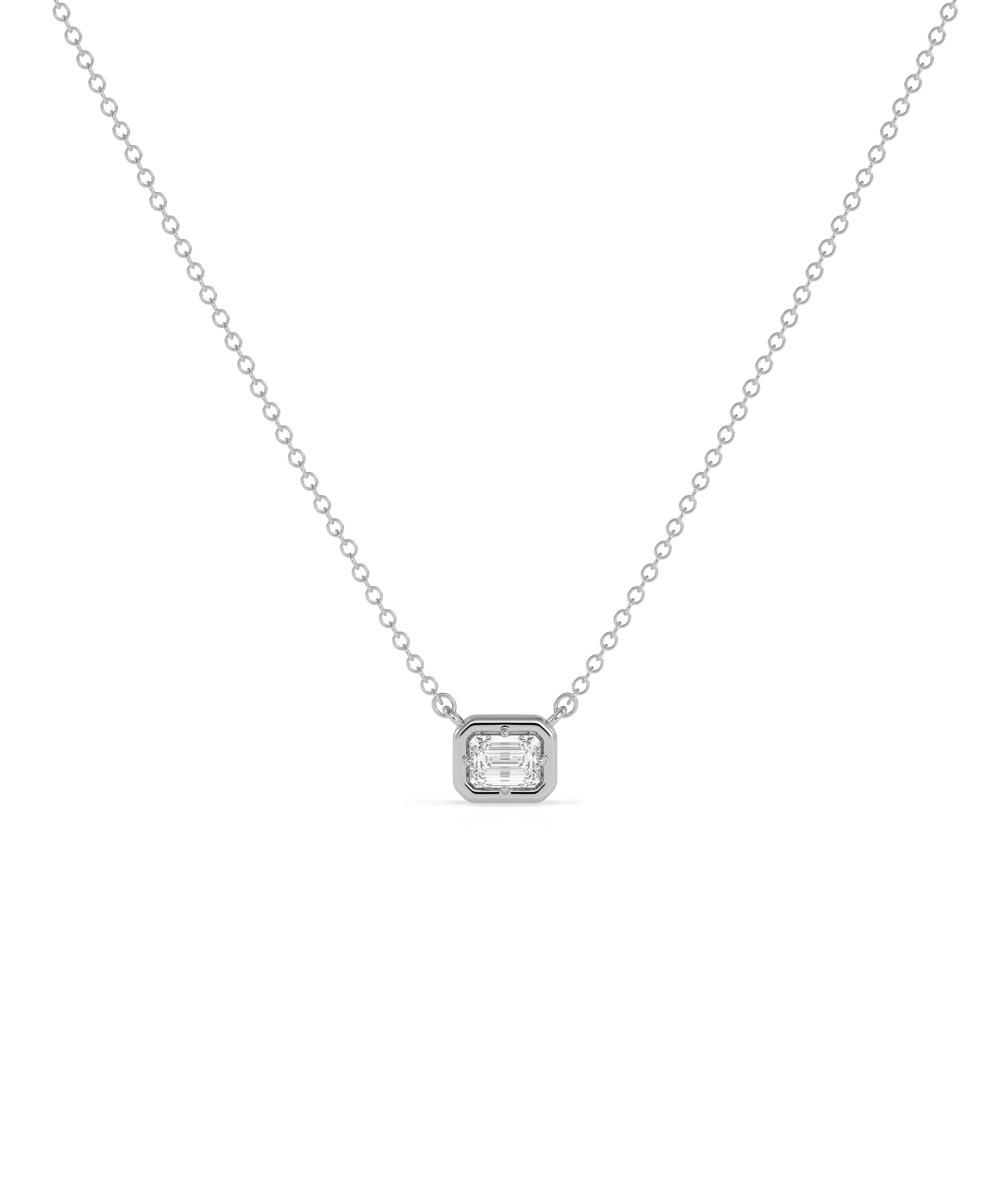 Solitaire Prong Set Bubble Pendant worn showing playful elegant style