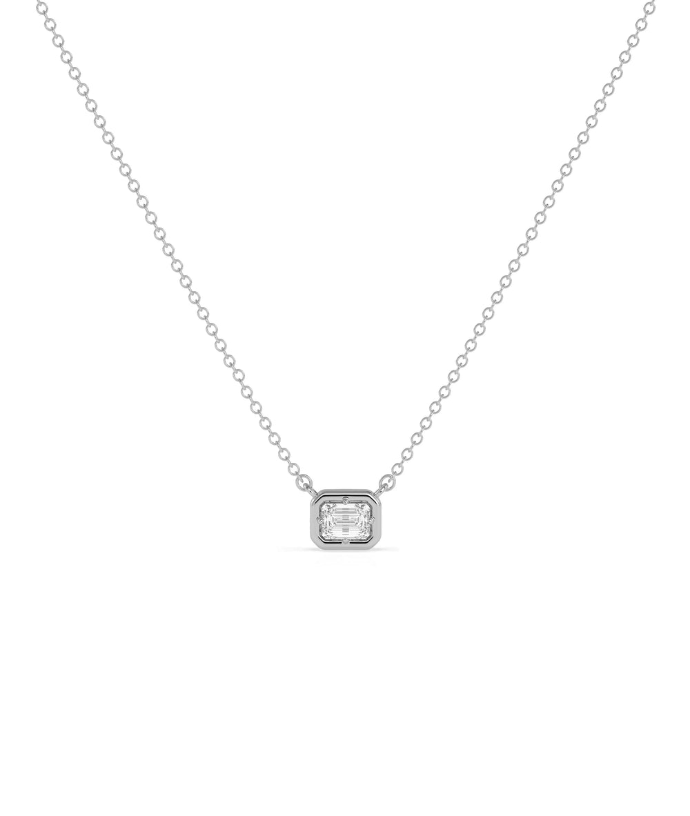 Solitaire Prong Set Bubble Pendant worn showing playful elegant style
