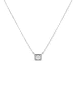 Solitaire Prong Set Bubble Pendant worn showing playful elegant style