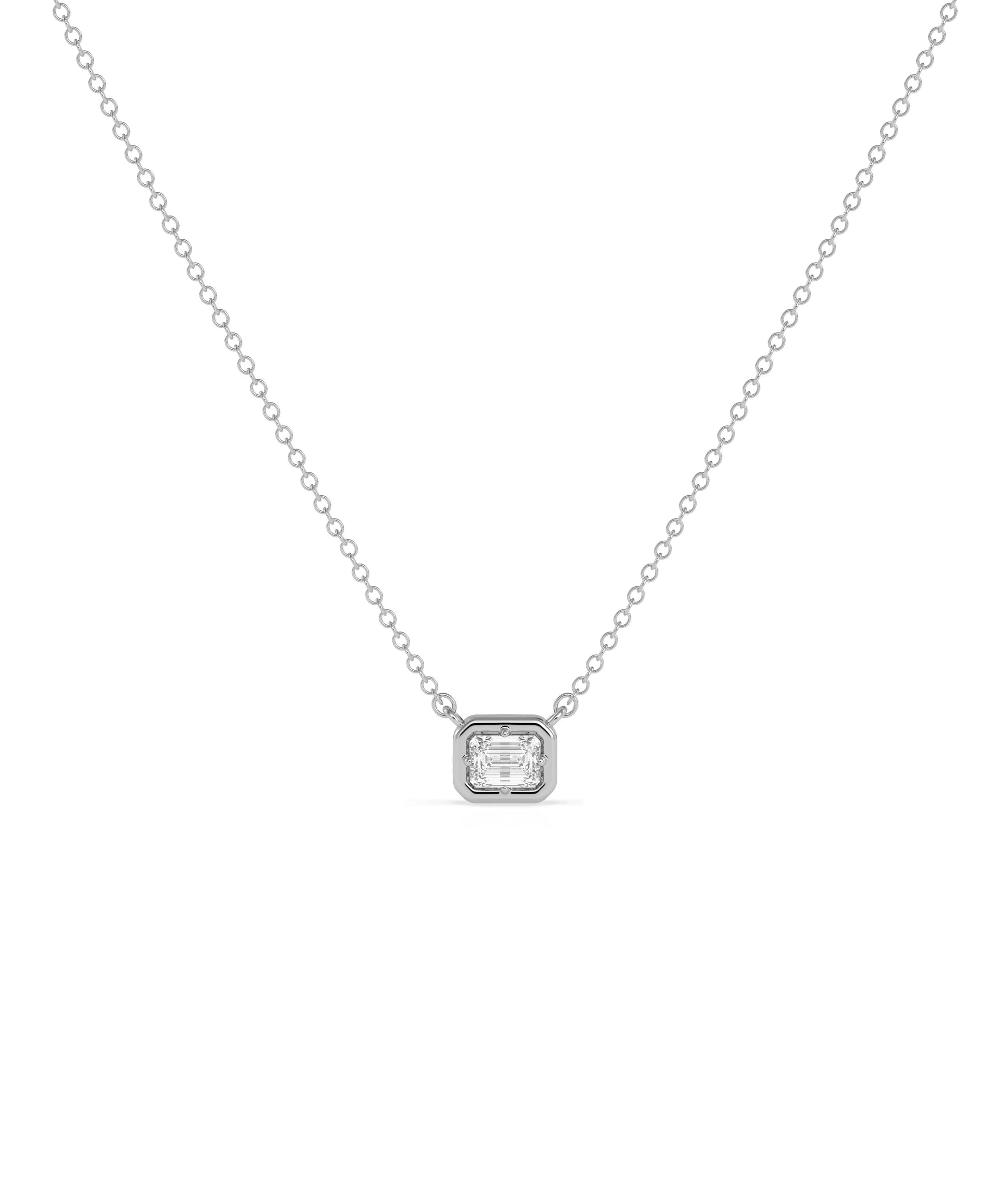 Solitaire Prong Set Bubble Pendant worn showing playful elegant style