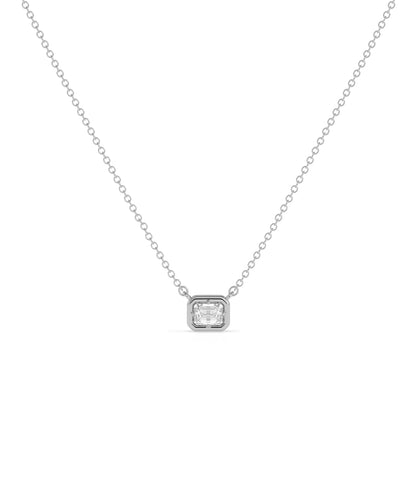Solitaire Prong Set Bubble Pendant worn showing playful elegant style