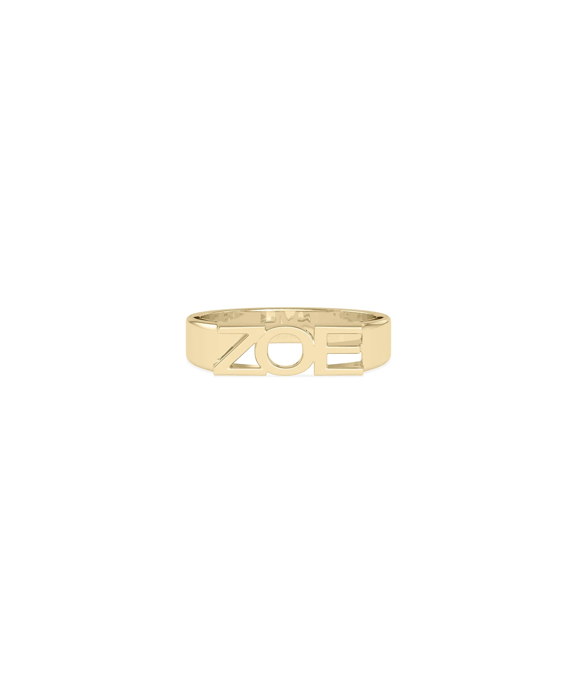 Gold Name Ring personalized initial monogram 5mm solid gold band