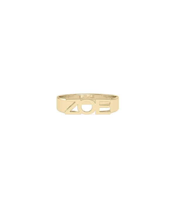 Gold Name Ring personalized initial monogram 5mm solid gold band