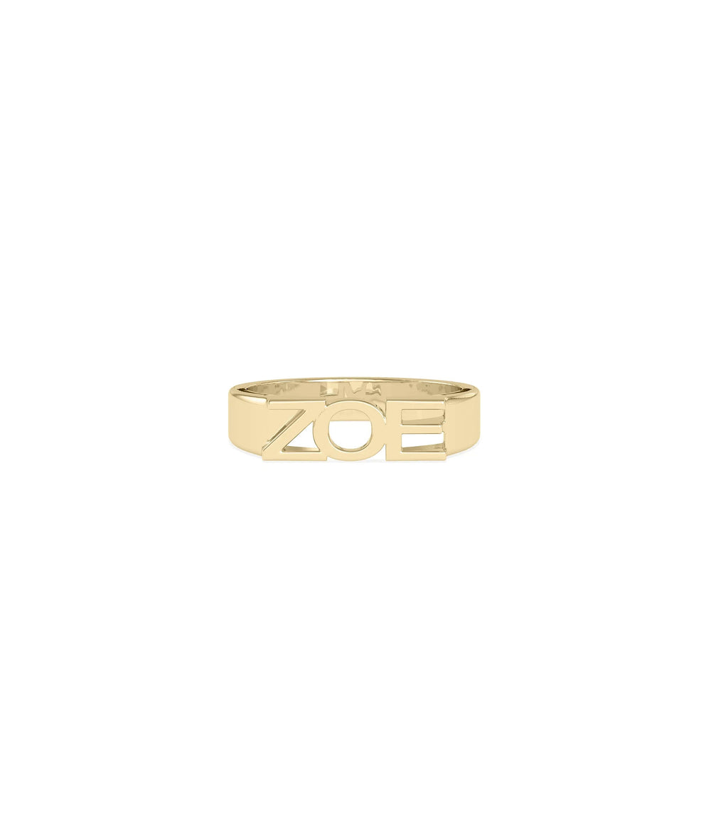 Gold Name Ring personalized initial monogram 5mm solid gold band