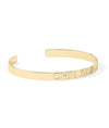 Custom name cuff bangle showing bold letter design and open back detail