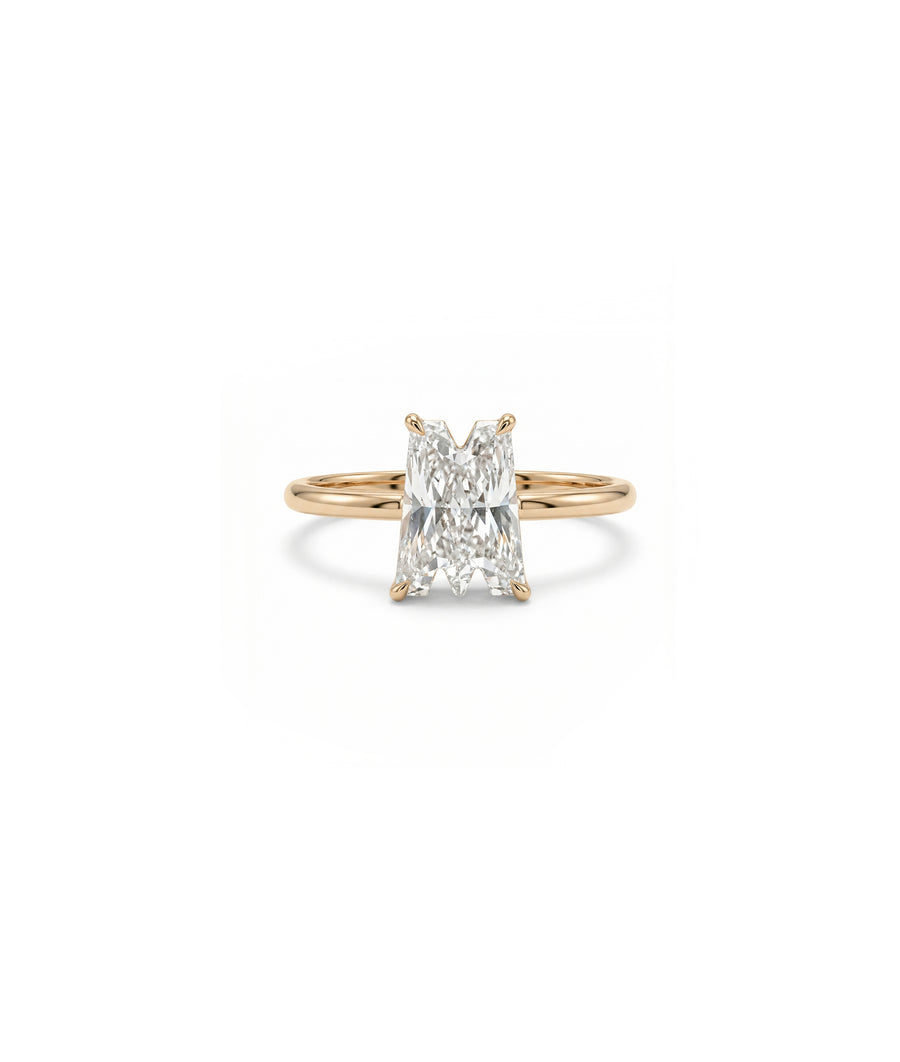 ONE CUT ™ Prong-Set Initial Diamond Ring