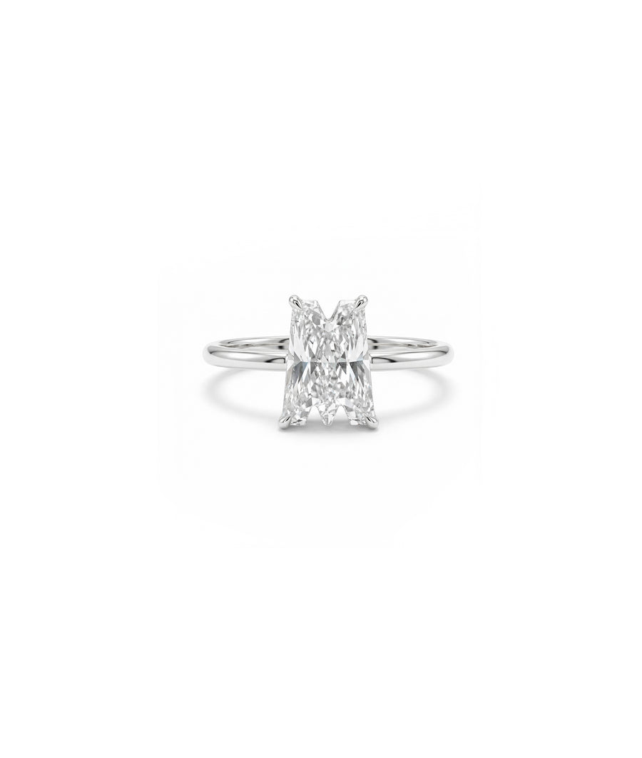 ONE CUT ™ Prong-Set Initial Diamond Ring