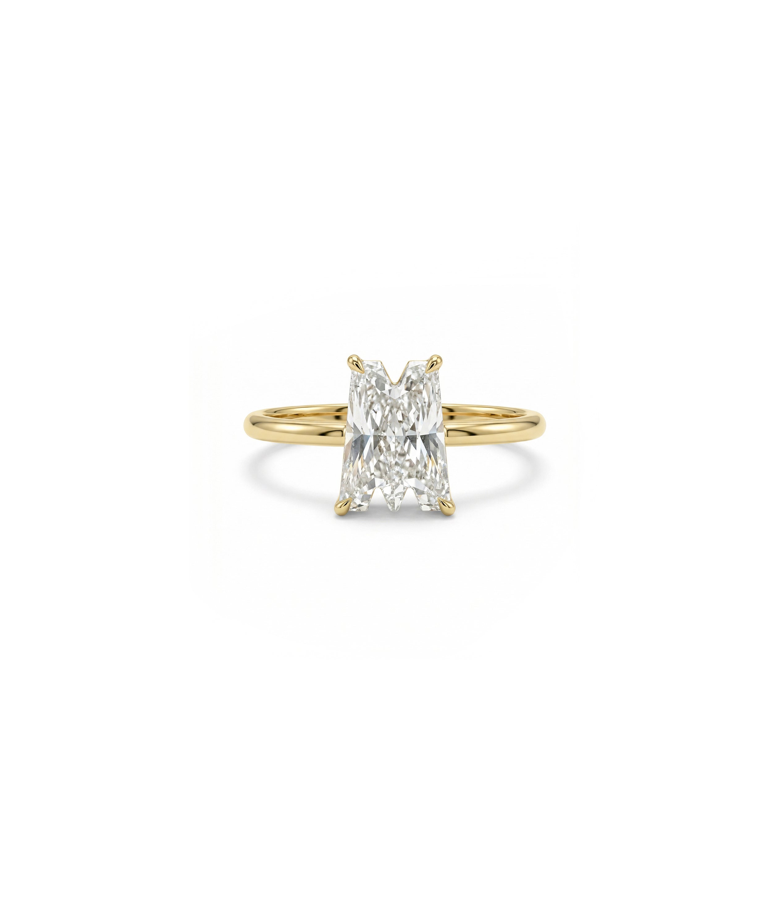 ONE CUT™ Prong-Set Initial Diamond Ring