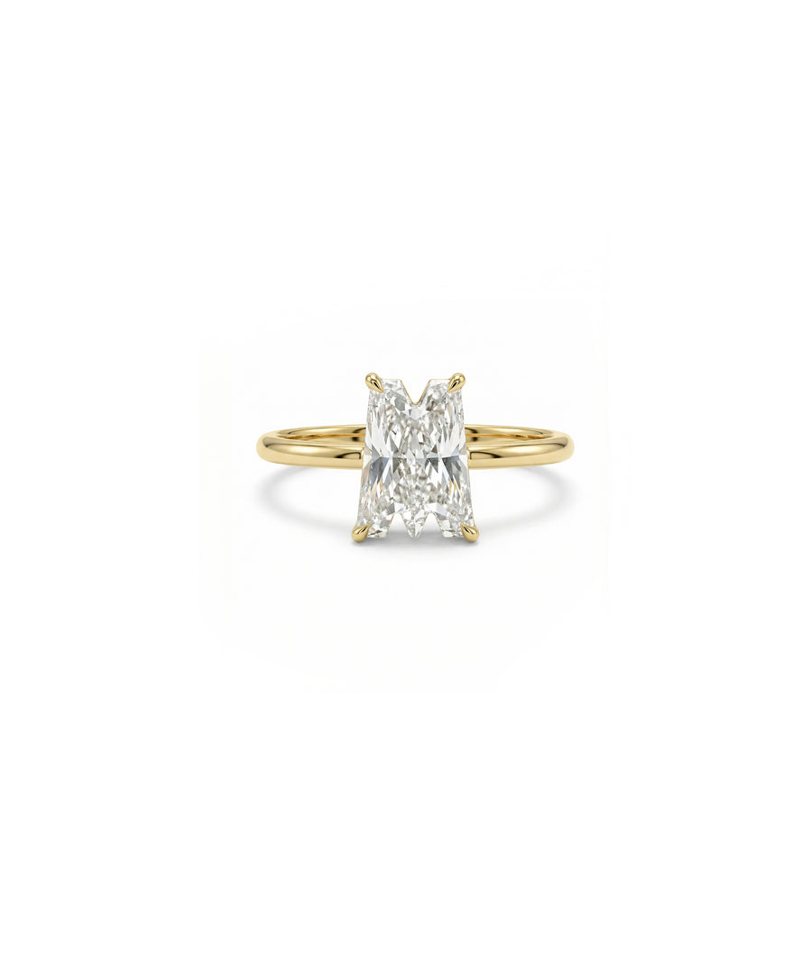ONE CUT ™ Prong-Set Initial Diamond Ring