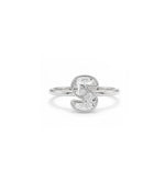 ONE CUT ™ Single Initial Diamond Bezel Ring