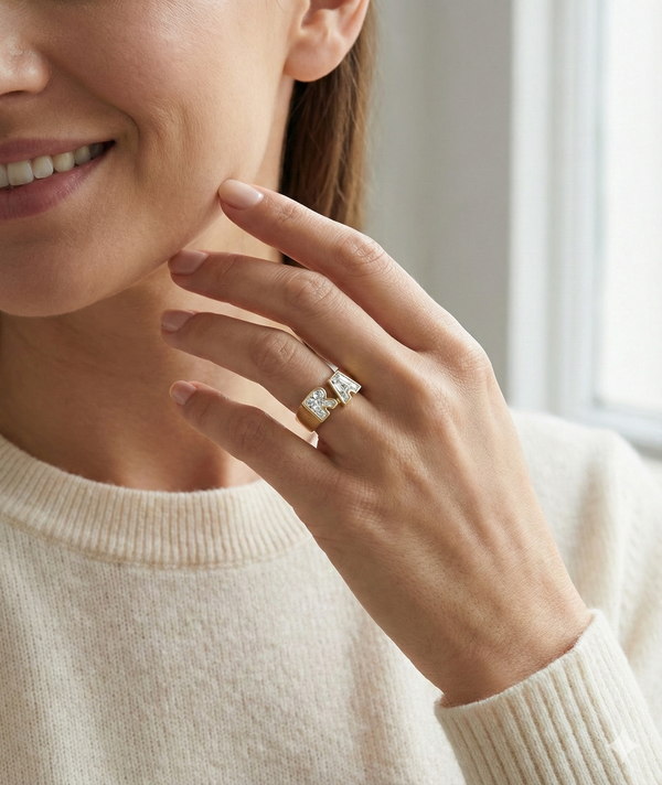 ONE CUT ™ Signature Initial Ring alternate view
