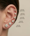 Bezel Set Martini Stud Earrings Diamond Gold Pair