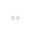 Bezel Set Martini Stud Earrings diamond in gold bezel setting pair