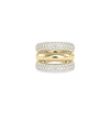 3 Wide Band Ring with 1.75 carat diamonds in triple row bold design