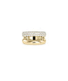 2 Wide Band Ring with double row diamond design in bold construction