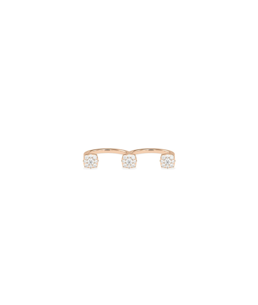 Trilogy 2 Finger Ring on hand displaying bold two-finger statement
