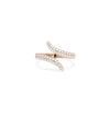 Bypass Pave Ring on hand displaying elegant crossing silhouette