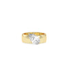 Solitaire Wide Band Ring with 2 carat diamond in bold contemporary design