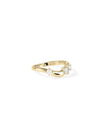 Side view of Wavy Band Ring highlighting dimensional wave movement