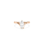 Solitaire Chevron Ring on hand displaying geometric finger-lengthening effect