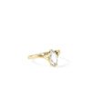 Side profile of Solitaire Chevron Ring highlighting architectural structure