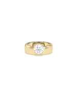 Solitaire Wide Band Ring with 1.5 carat diamond in bold contemporary design