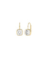 Solitaire Bezel French Wire Earrings with 2 carat diamonds in drop design