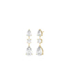 Solitaire 3 Stone Dangle Earrings with 5 carat cascading diamond design