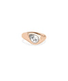 Top perspective of Solitaire Bezel Set Abstract Ring showcasing asymmetry