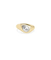 Solitaire Bezel Set Abstract Ring with 1.25 carat diamond in modern design