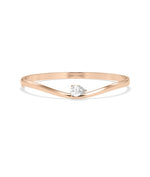 Side profile of Solitaire Wave Bangle highlighting dimensional wave texture