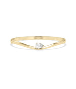 Solitaire Wave Bangle with 2 carat diamonds in flowing wavy bracelet design
