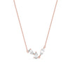 3 Stone Solitaire Necklace worn displaying elegant collarbone placement