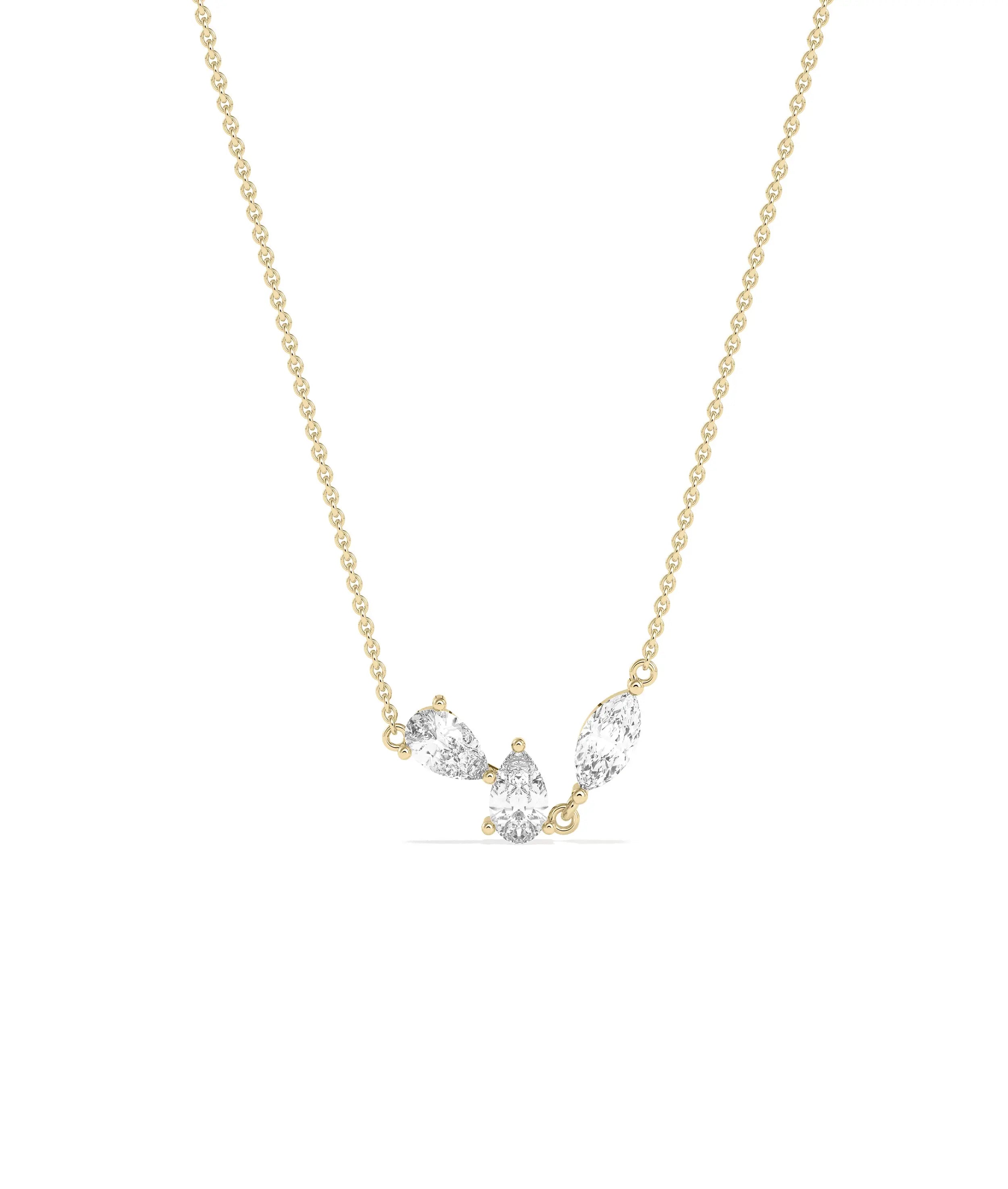 3 Stone Solitaire Necklace Trilogy Diamond