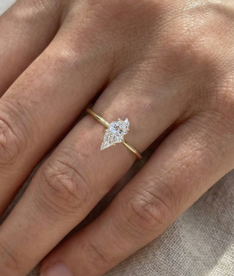 ONE CUT™ Ice Cream Prong Set Band Ring