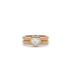 Solitaire Bezel Double Band Ring