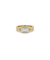 Solitaire Bezel Double Band Ring